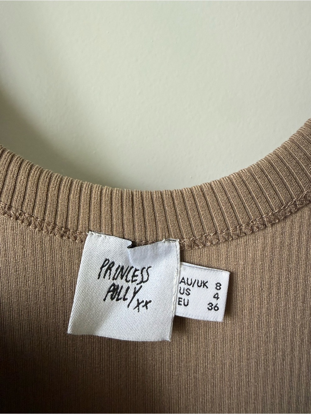 Princess Polly Montwood Ribbed Maxi Dress in Beige - Picture 4 of 4